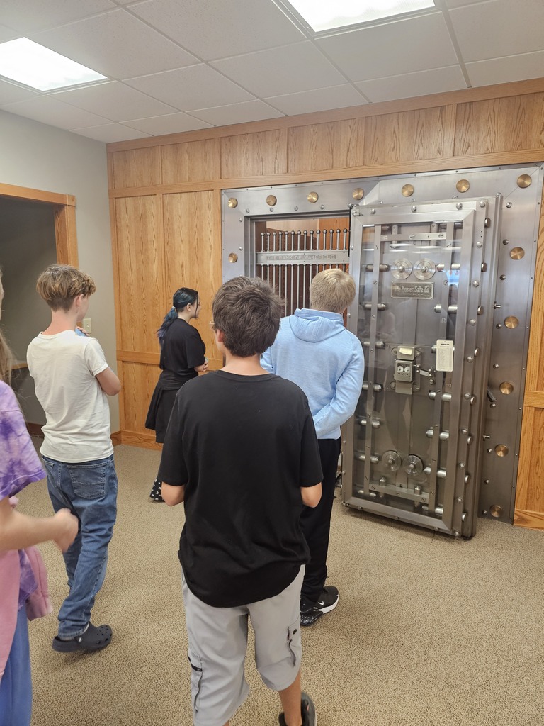 Mrs. Bybee's Career and Life Planning Class visited the Farmers & Merchants State Bank in Wakefield to learn about money transfers and the ATM.