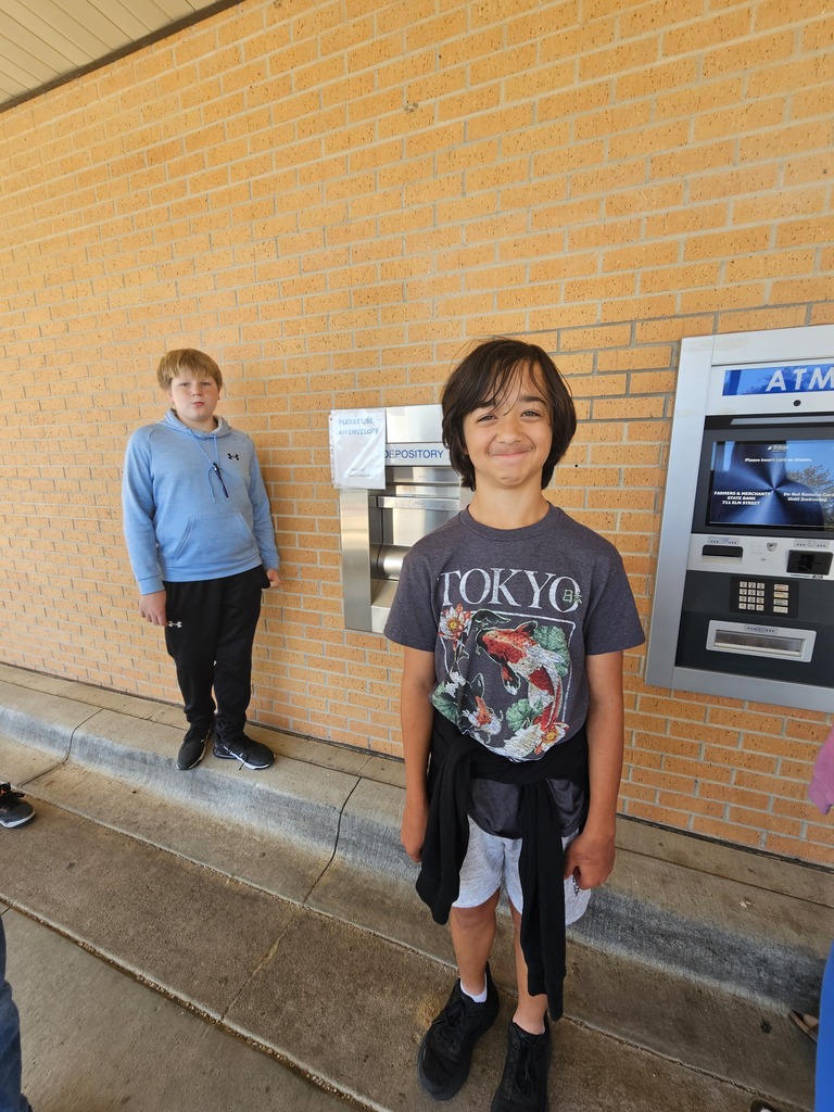 Mrs. Bybee's Career and Life Planning Class visited the Farmers & Merchants State Bank in Wakefield to learn about money transfers and the ATM.
