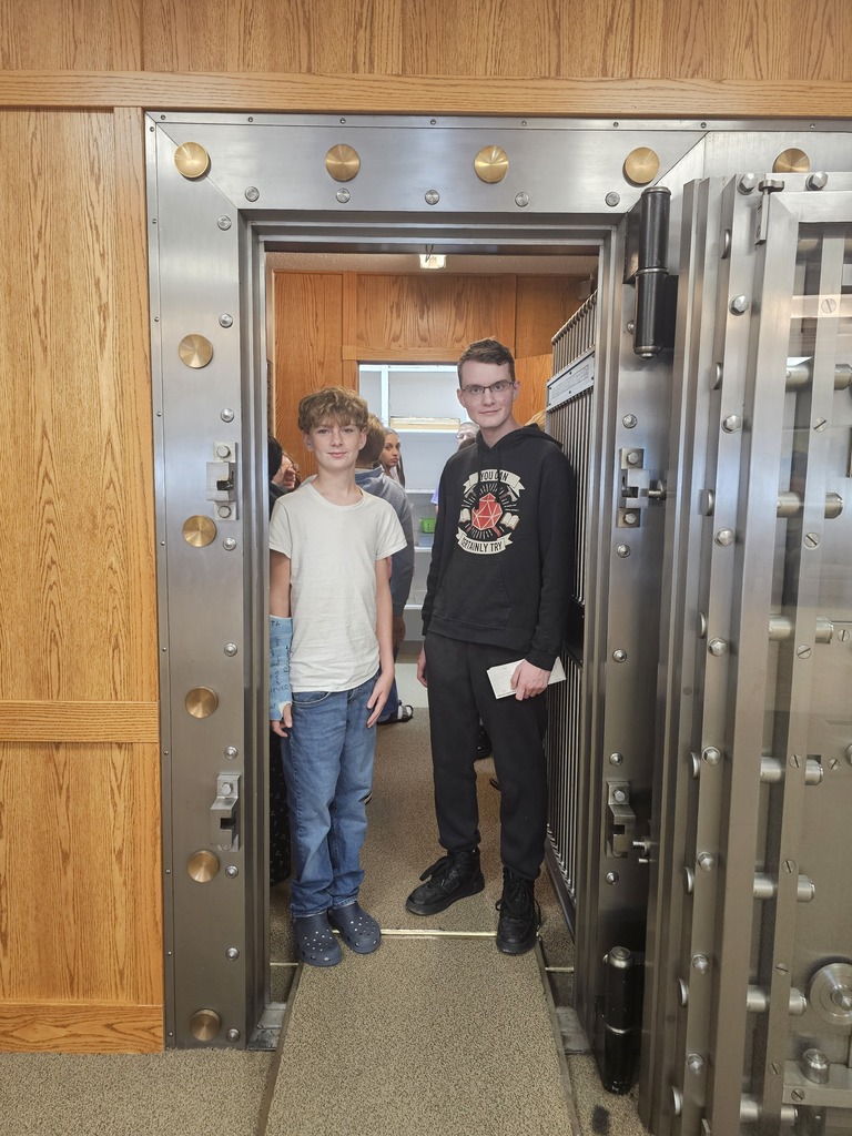 Mrs. Bybee's Career and Life Planning Class visited the Farmers & Merchants State Bank in Wakefield to learn about money transfers and the ATM.