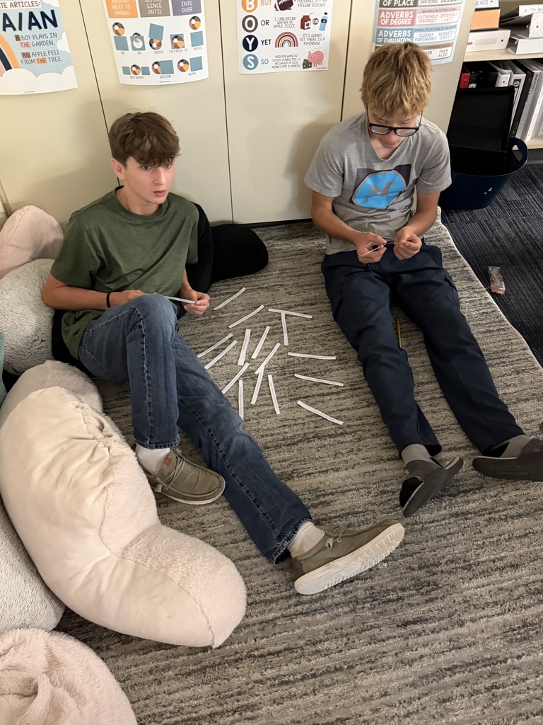 Mrs. Ehlers' 9th grade ELA class works together to match modern-day translations with Shakespeare’s original language. 