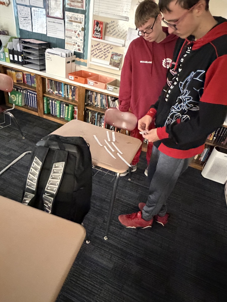 Mrs. Ehlers' 9th grade ELA class works together to match modern-day translations with Shakespeare’s original language. 