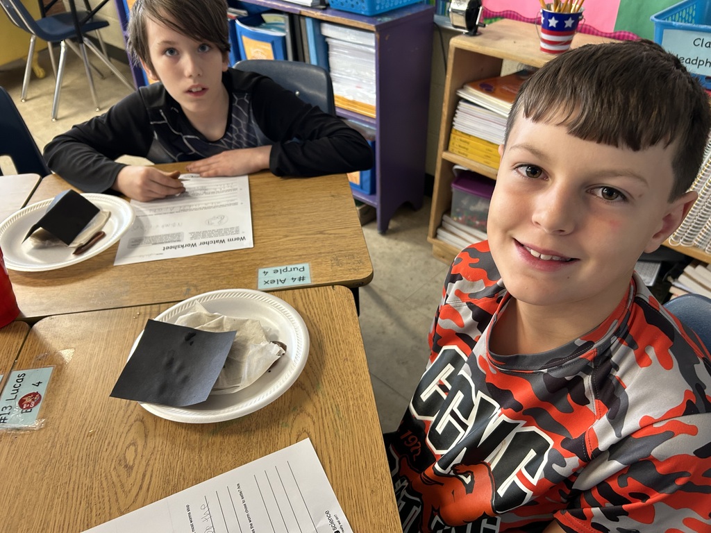 Mr. Yenni's science class studied worms with an experiment to prove whether they like wet, dark places. 