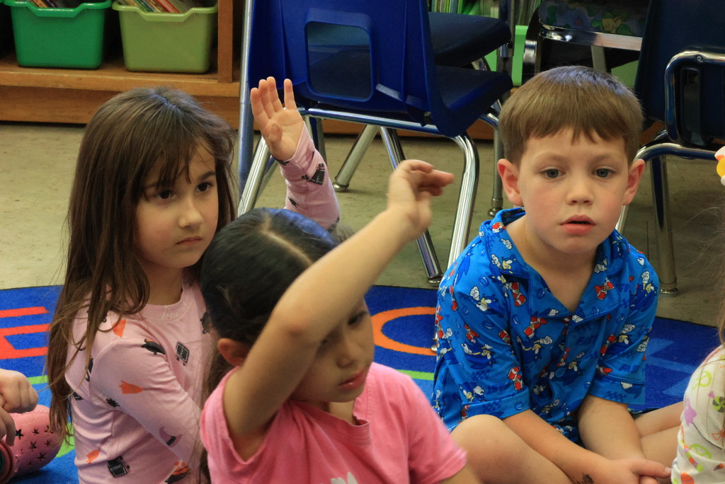 K-12 counselor Janelle Rieger works with the K-1 students on the importance of safety during her regular counseling lesson.