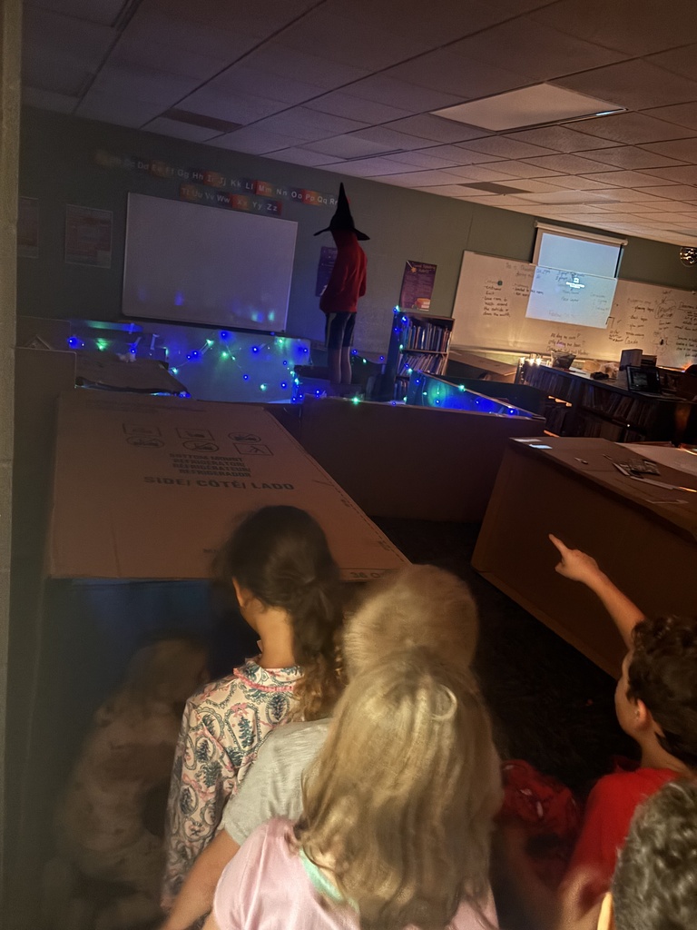 Lincoln first and second graders go through the Halloween Maze created by Mrs. Pfiznenmaier's STEAM class.
