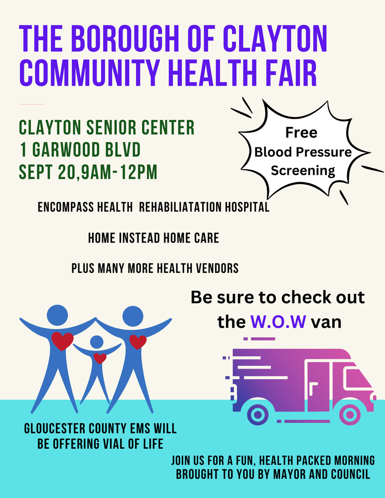 community health fair 9/20 9-12pm.