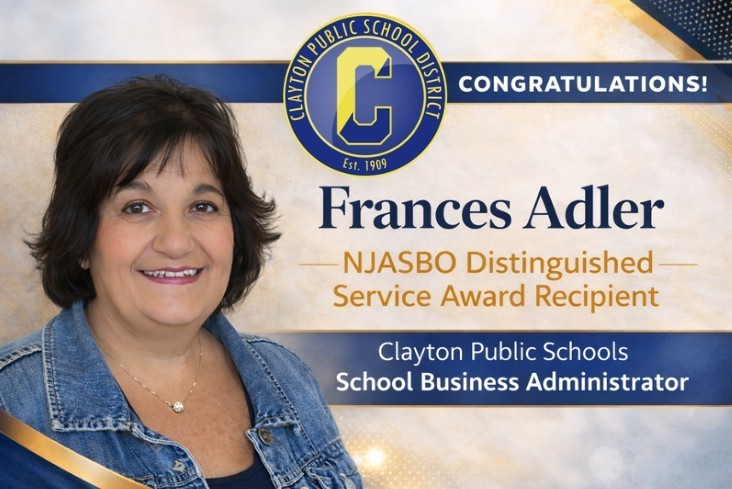 Fran Adler, Clayton Public Schools Business Administrator receives NJASBO Distinguished Service Award!