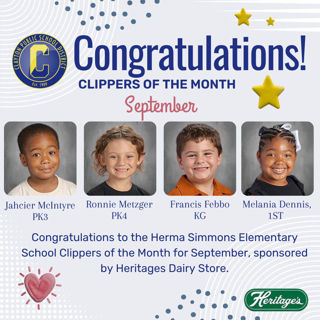 Clippers of the Month for Simmons September 2025