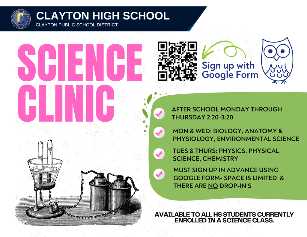 HS Science Clinic- afterschool help