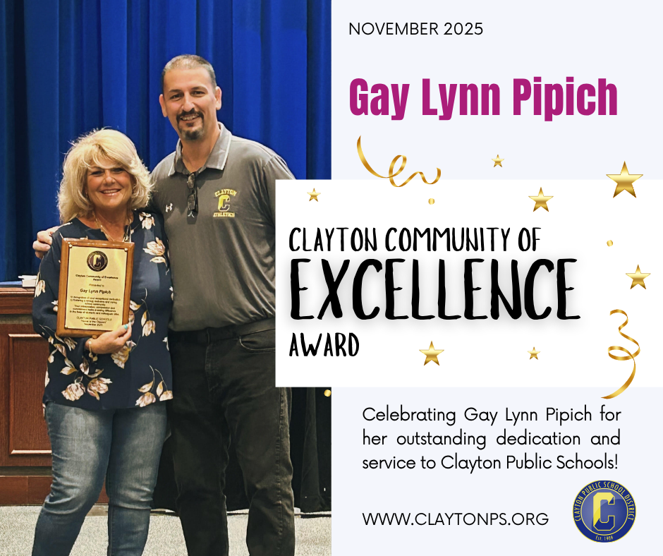CLAYTON COMMUNITY OF EXCELLENCE AWARD TO GAY LYNN PIPICH