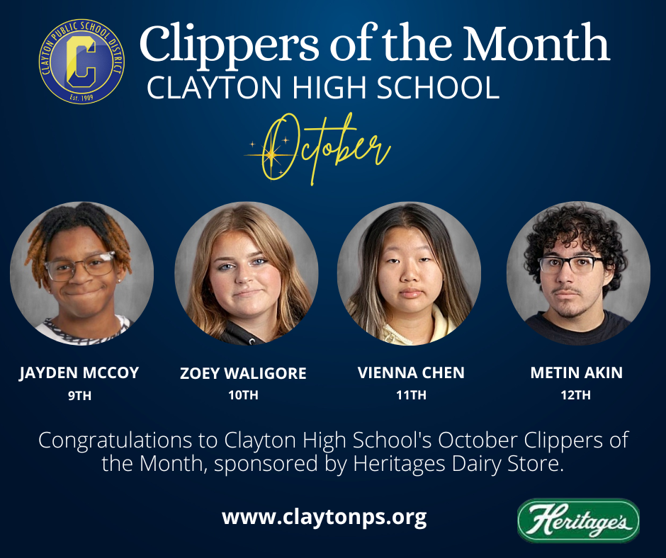 OCTOBER 2025 HS CLIPPERS OF THE MONTH