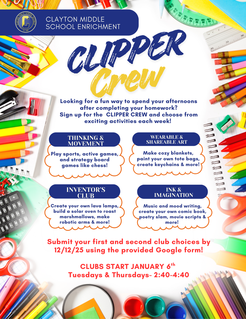 clipper crew middle school afterschool club