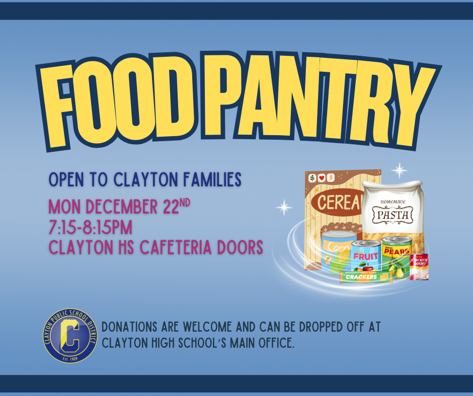 FOOD PANTRY 12/22 7:15-8:15PM