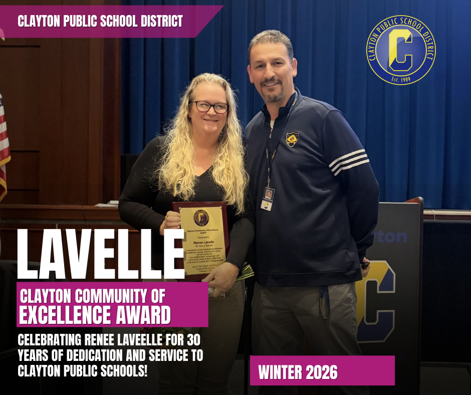 CLAYTON COMMUNITY OF EXCELLENCE AWARD TO RENEE LAVELLE