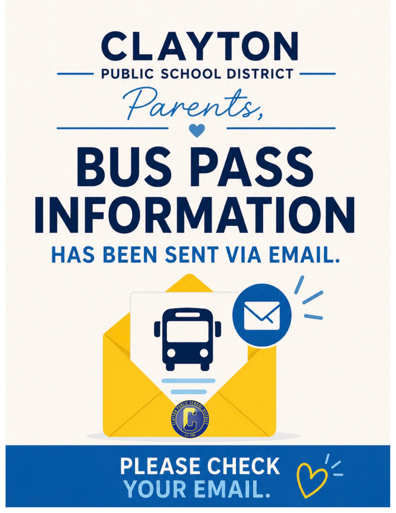 Buss pass info emailed to ms/hs families. 