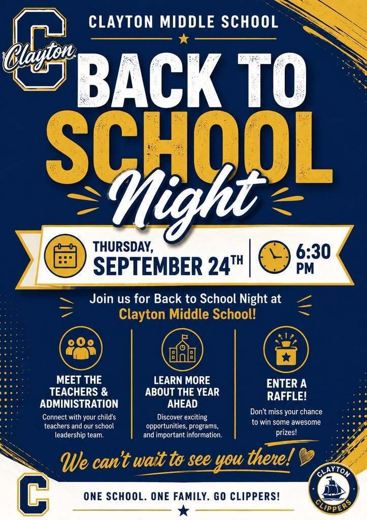 CMS Back to School Night 9/24 at 6:30