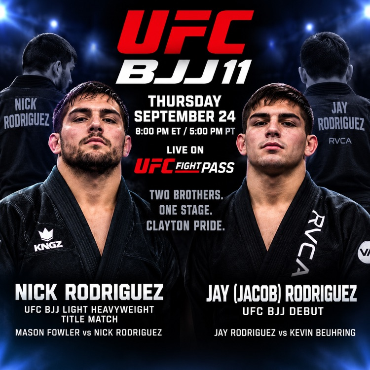 Two former Clayton standout wrestlers compete in UFC Jujitsu card on Thursday 9/24.
