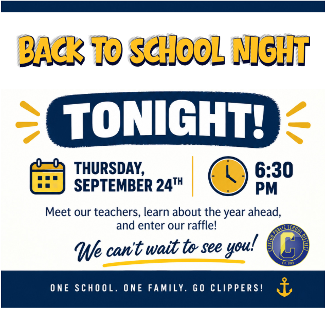 MS BACK TO SCHOOL NIGHT TONIGHT 9/24