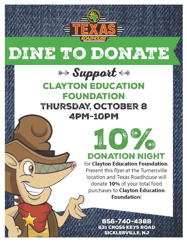Texas Roadhouse Dine to Donate 10/8 4-10pm