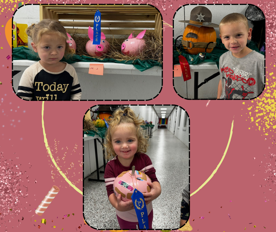 flyer with pictures of students showing their pumpkins