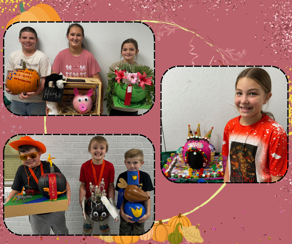 flyer with pictures of students showing their pumpkins