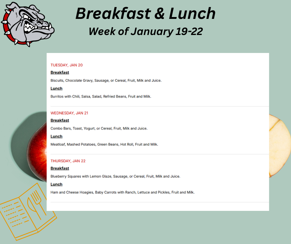 flyer with picture of menu