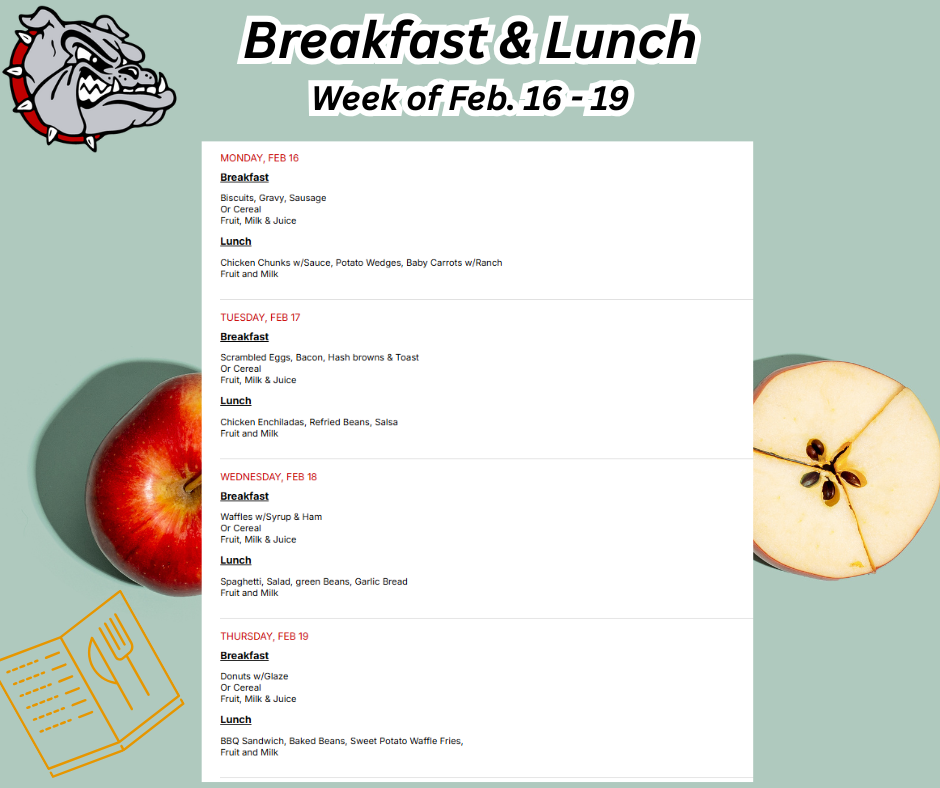 flyer with lunch menu