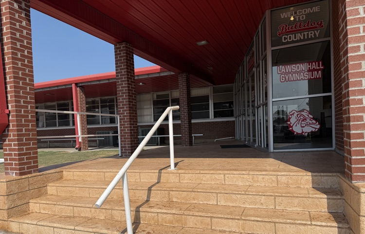 photo of front of our gymnasium showing improvements