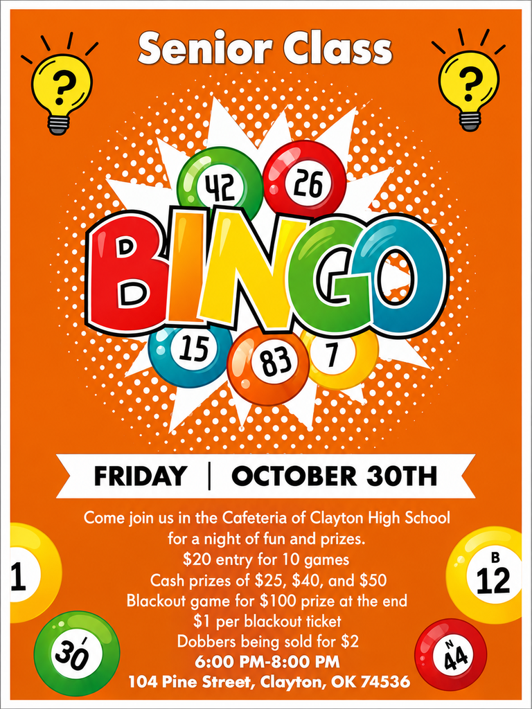 flyer with bingo information