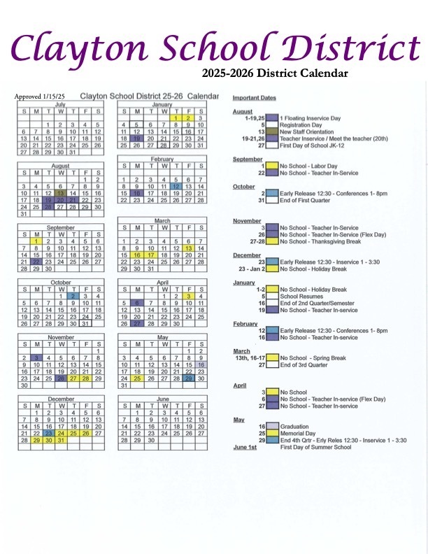 25-26 School Calendar