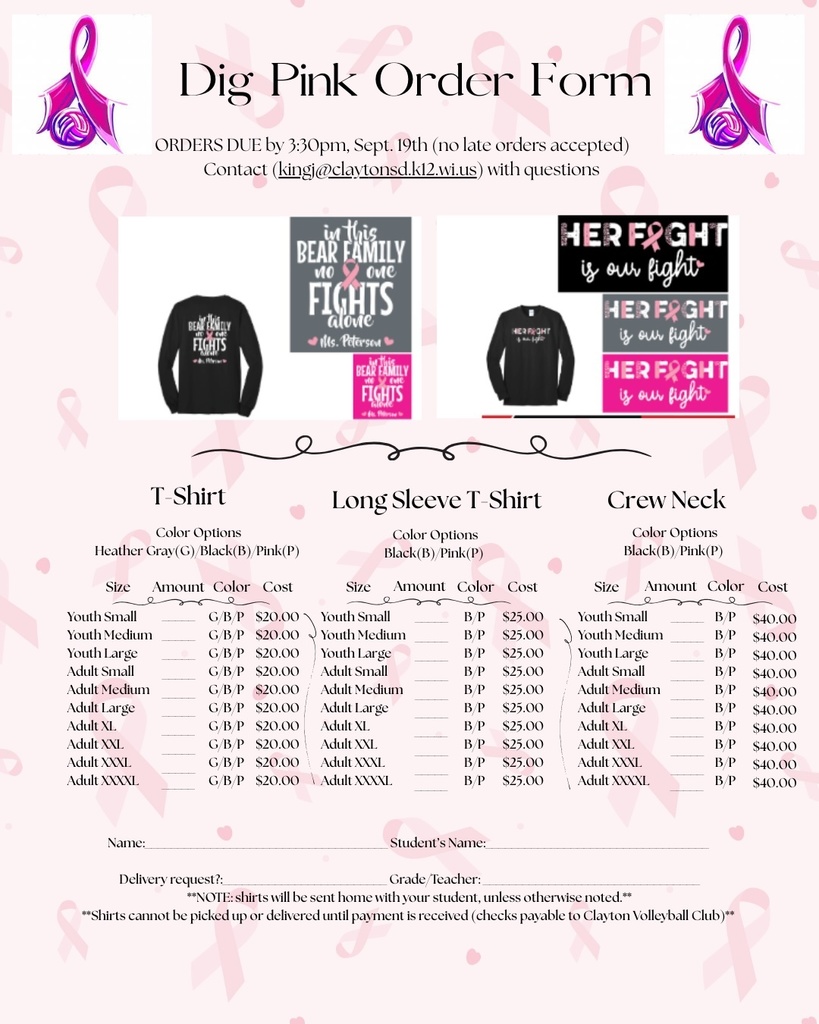 Dig Pink order form