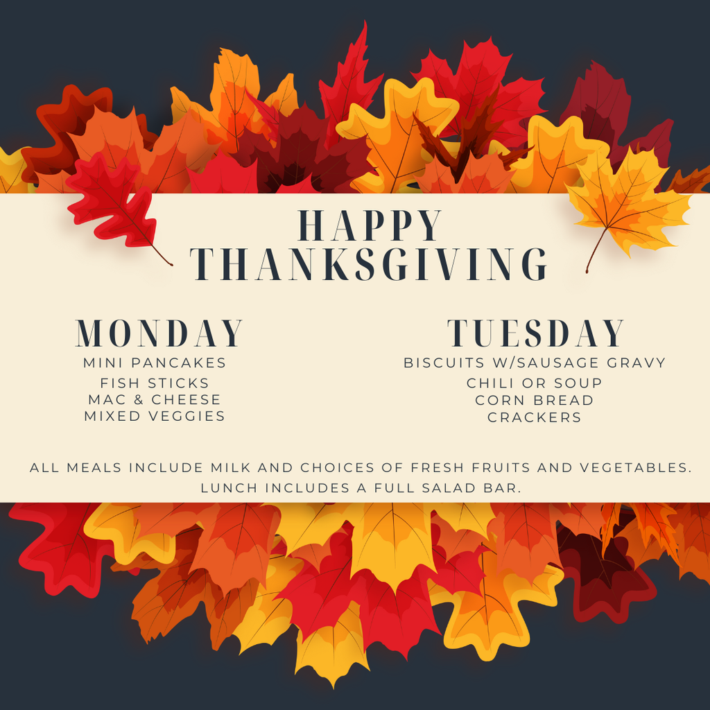 Menu Thanksgiving Break Menu
