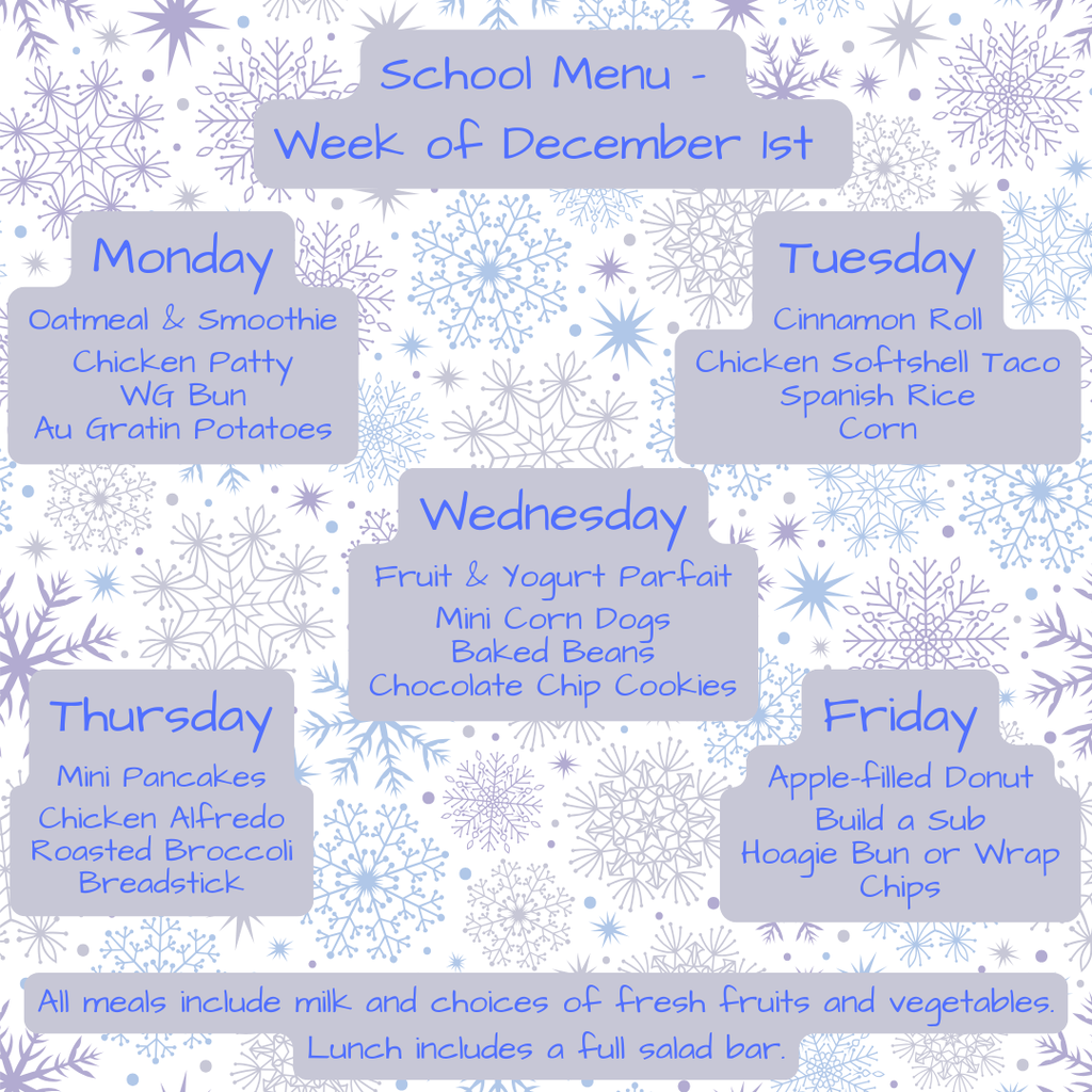 School Menu - Week of December