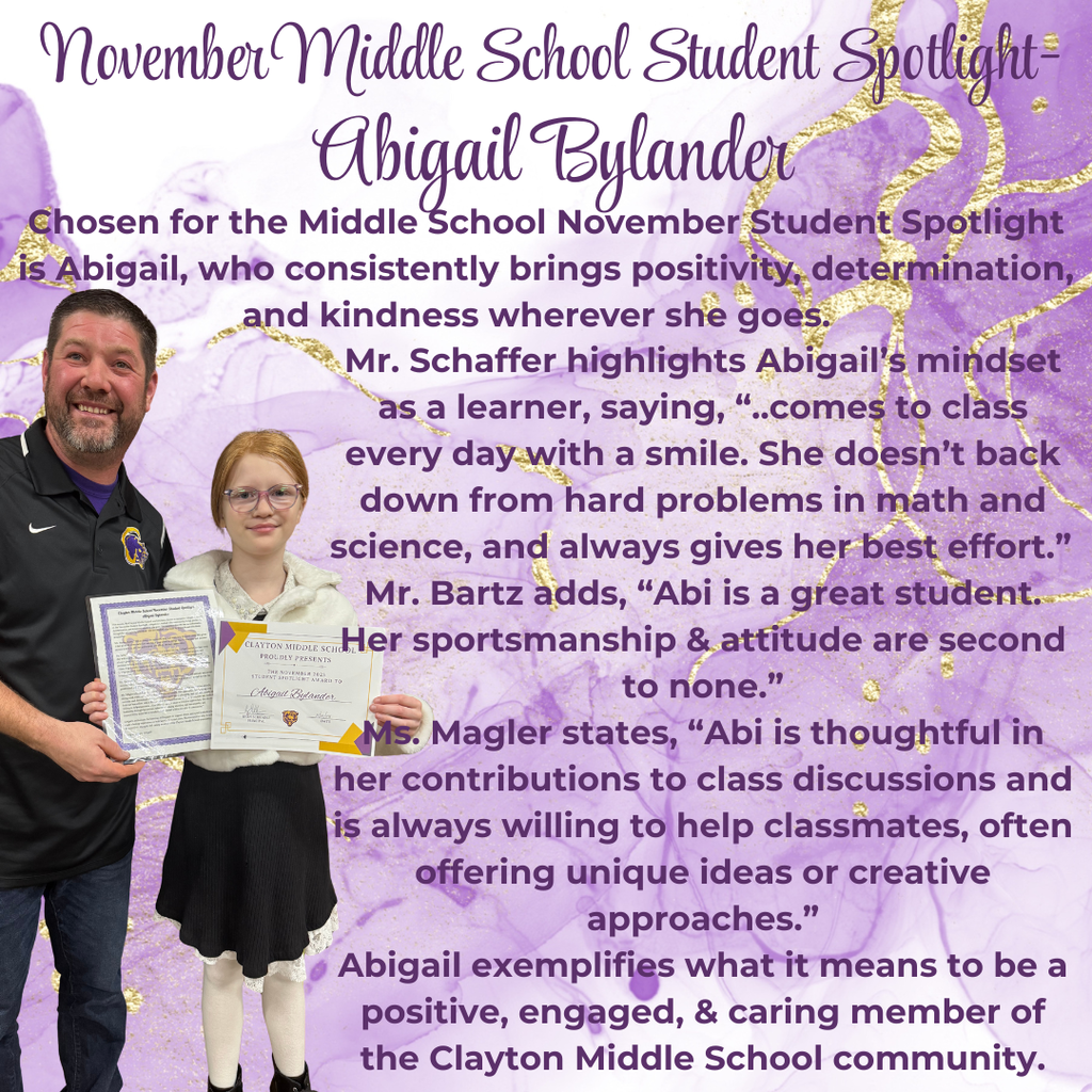 Nov Student Spotlight-MS Bylander