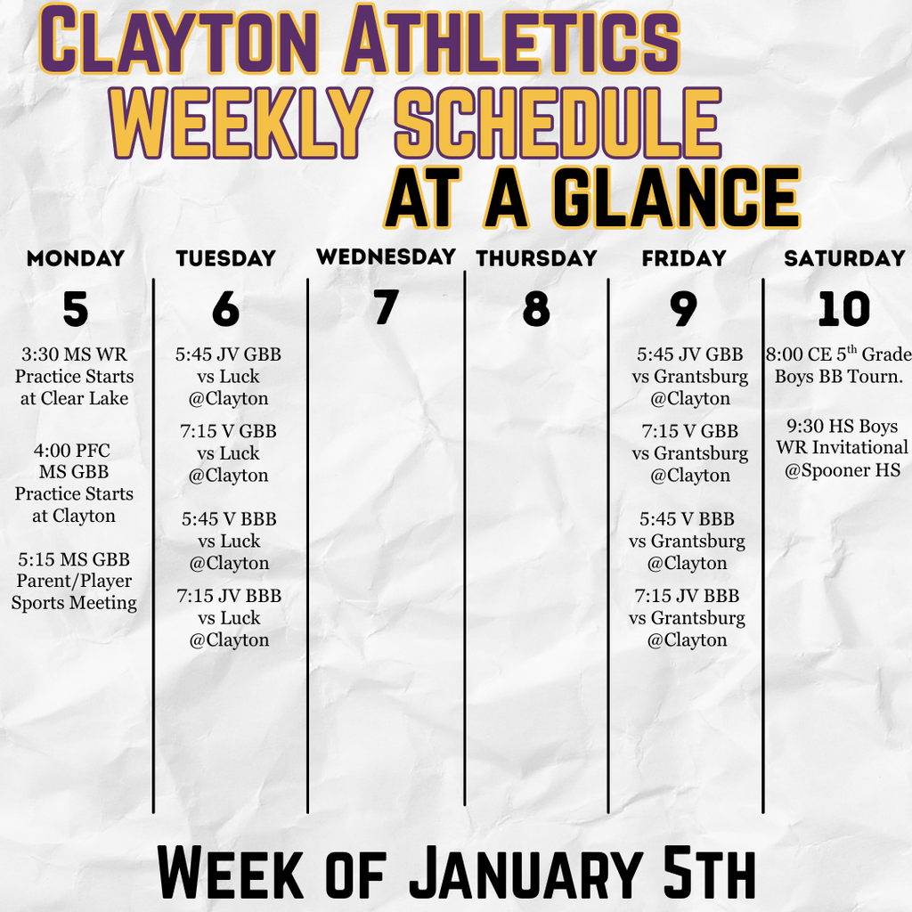 10526 Weekly Athletics