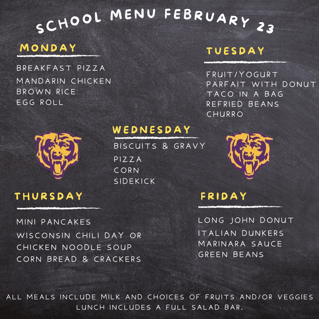 School Menu February 23