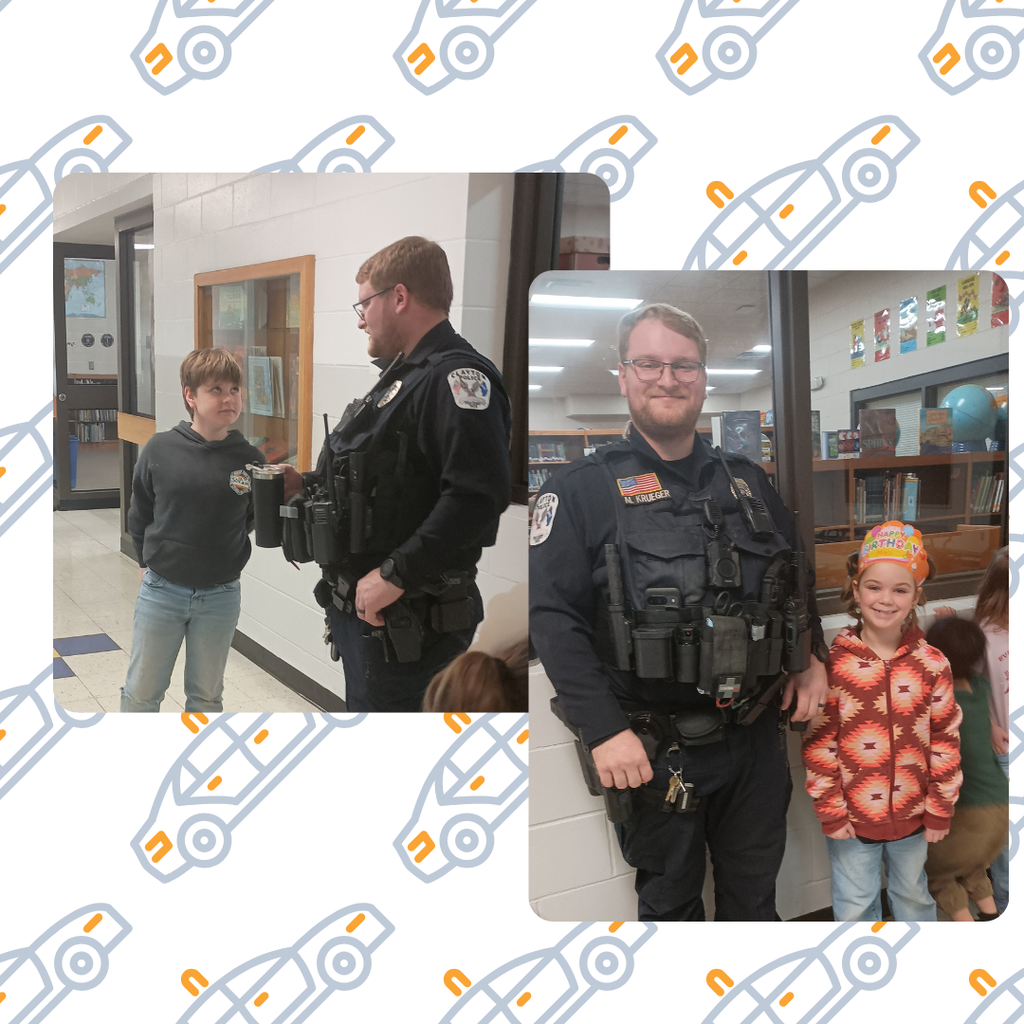 SRO Day Page 1 Officer Krueger with students