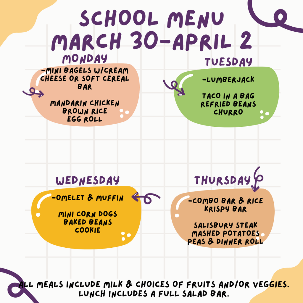School Menu 033026