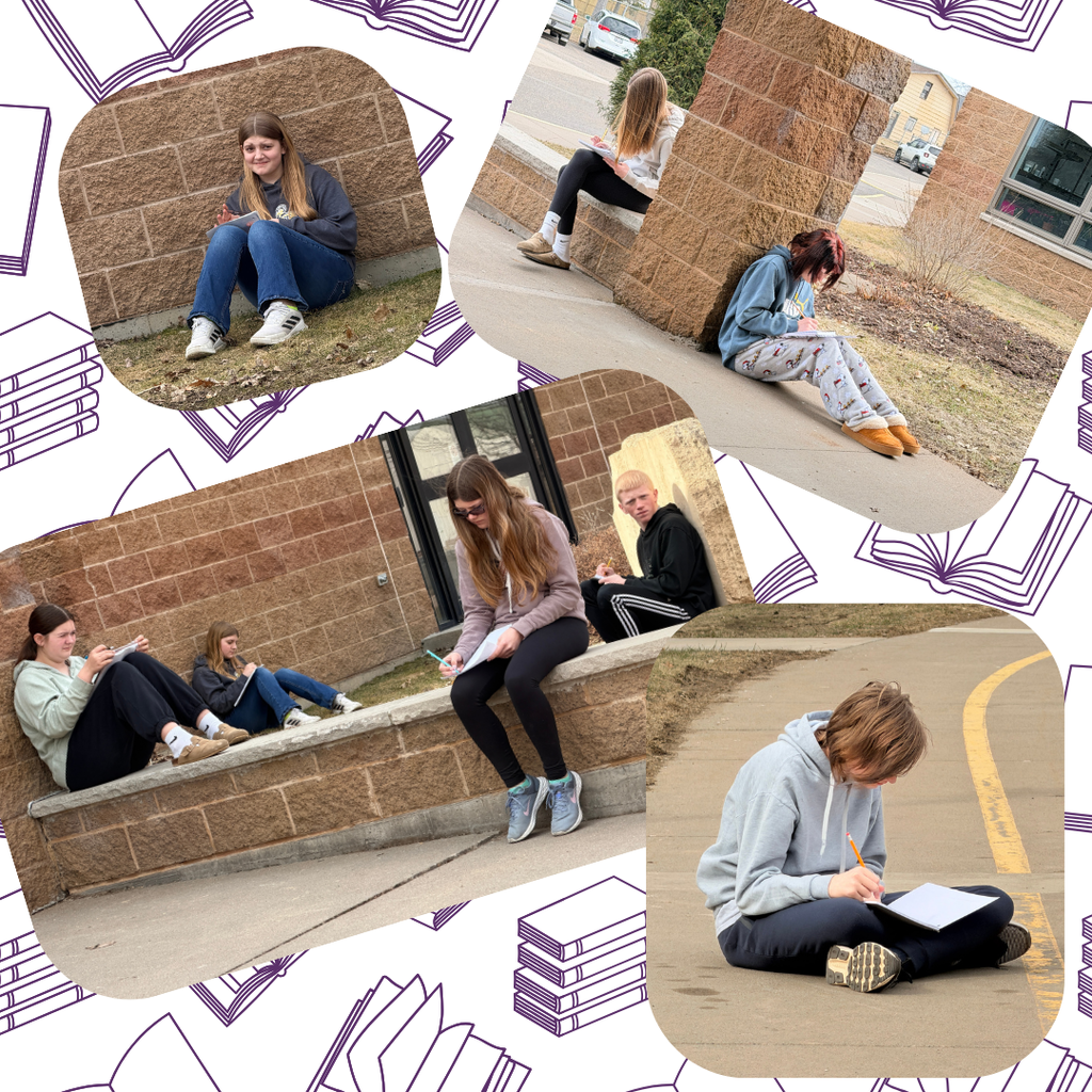 Outside English P1 Students reading and writing outside