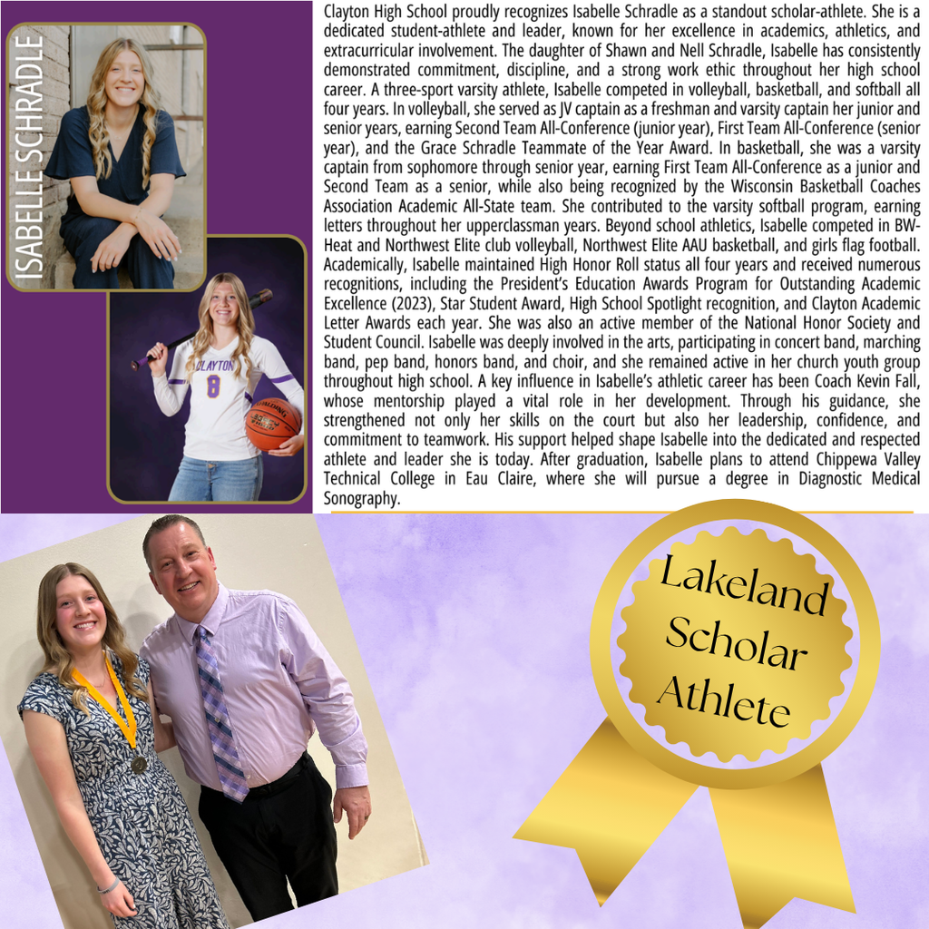 Lakeland Scholar Athlete Schradle