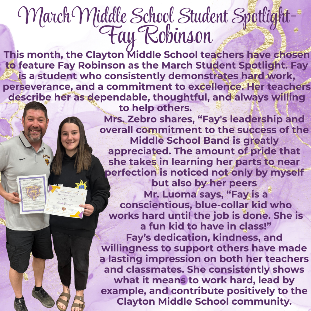 March MS Student Spotlight Winner Fay Robinson