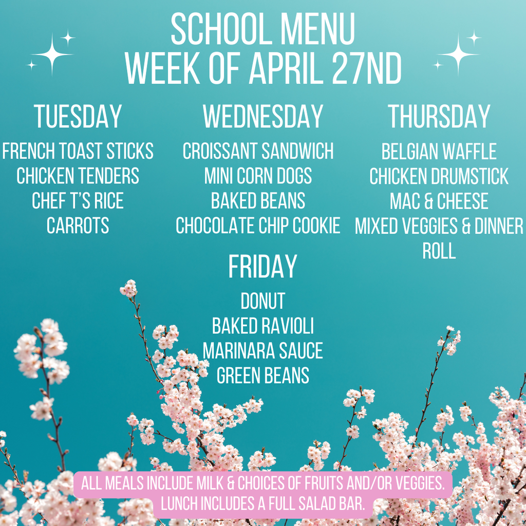 School Menu Week of April 27th