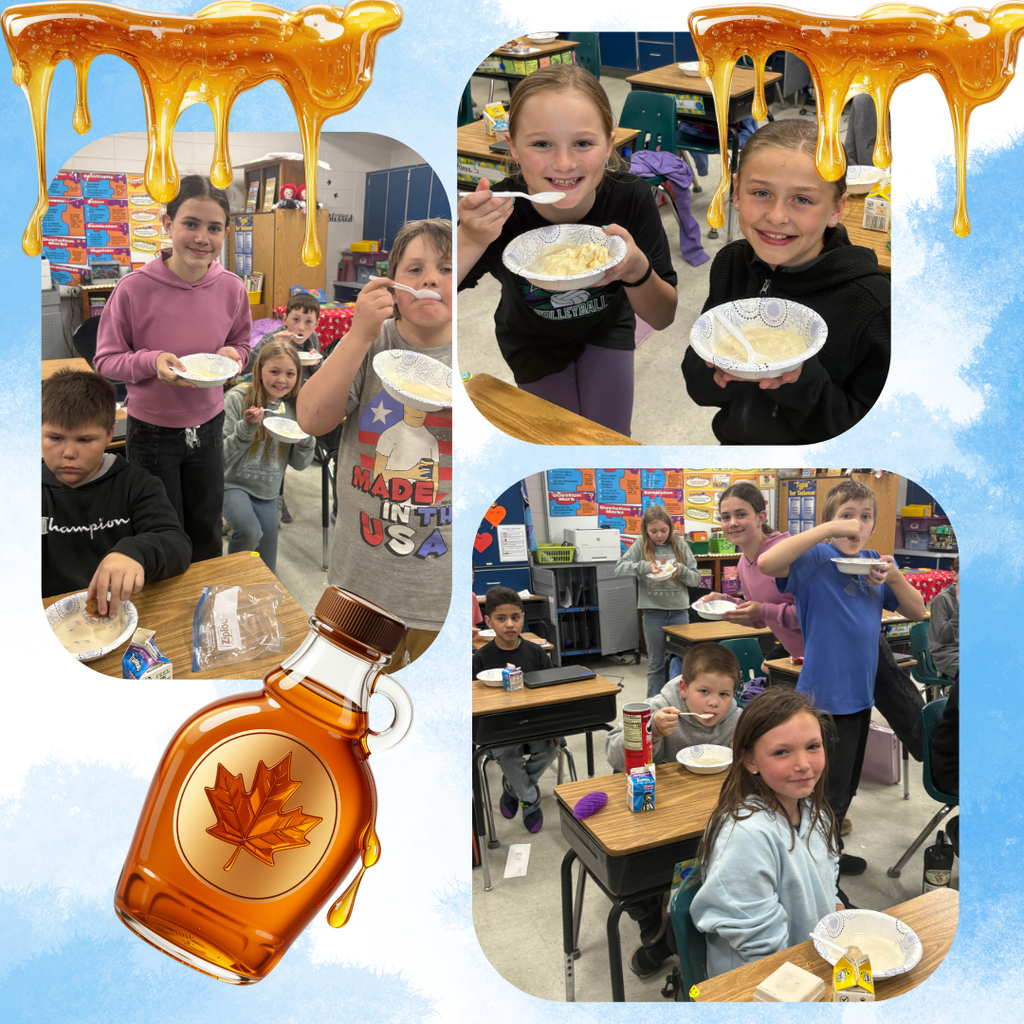 Ms. Peterson's 4th Grade class enjoying maple ice cream