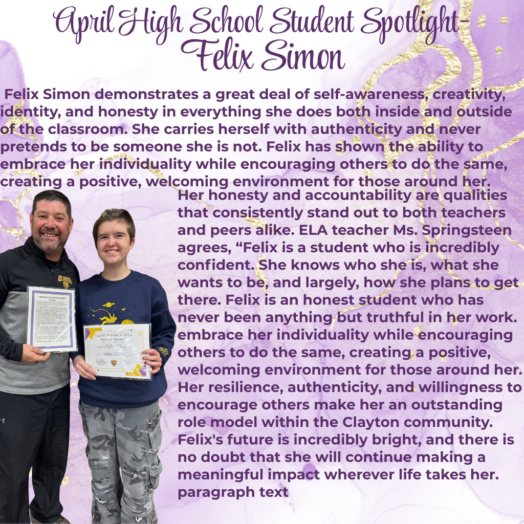 April HS Student Spotlight - Kaydence Simon