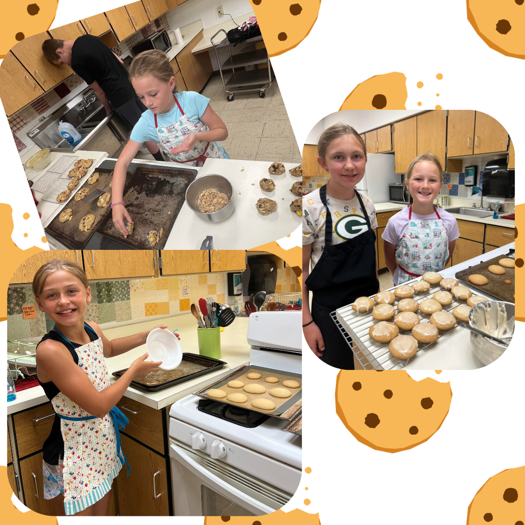 Students baking cookies