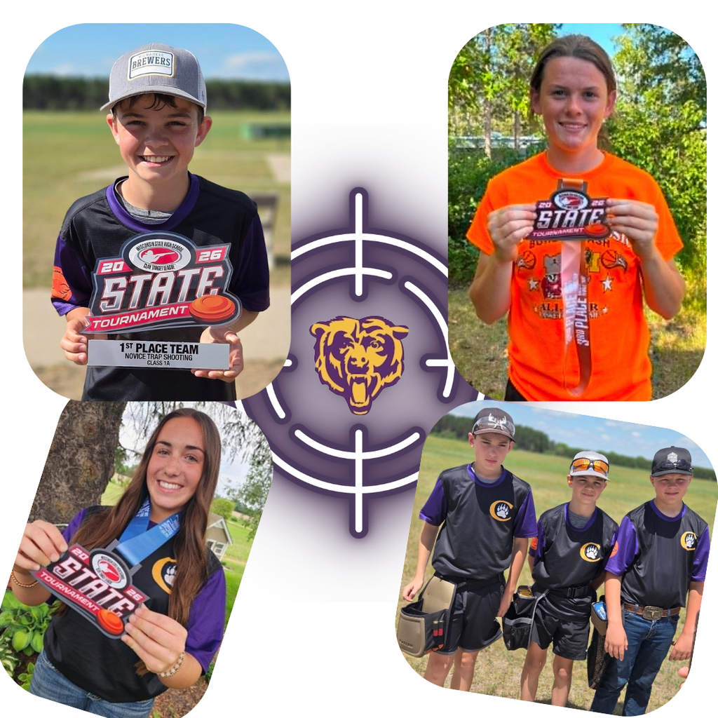 Clayton Trap team members holding their awards and ribbons