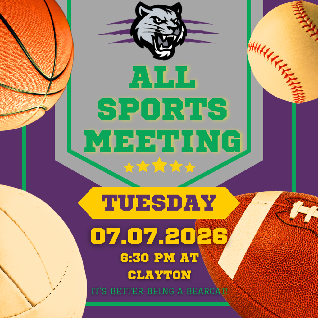 All sports meeting at Clayton on Tuesday, July 7th at 6:30