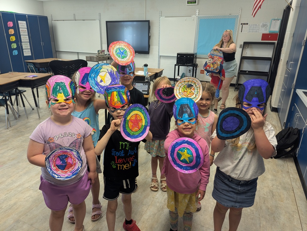 Students wearing super hero masks!