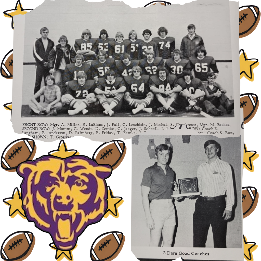 picture of the Clayton 1976 football team State champs and picture of 2 coaches