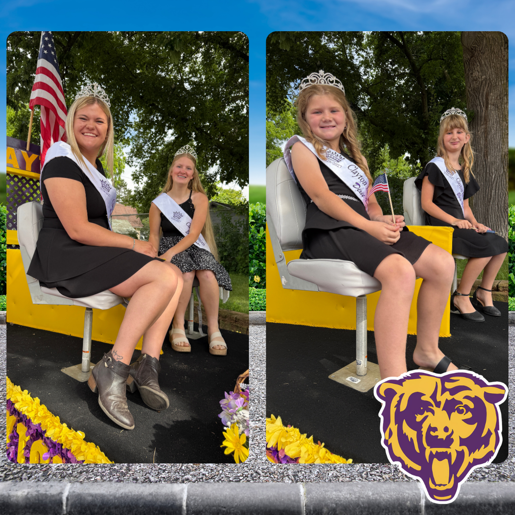 Image of the Clayton Royalty sitting on the Clayton Float waiting for the parade to start. 