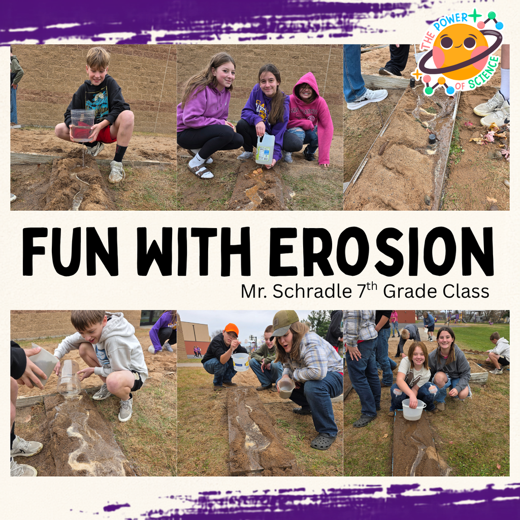 Students using Water and sand to simulate and learn about Erosion